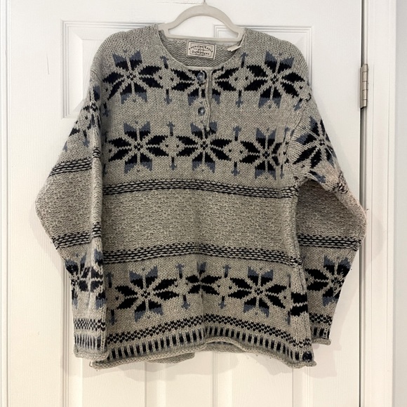 American Eagle Outfitters Sweaters - AMERICAN EAGLE Vintage 90s Shetland Wool Nordic Snowflake Sweater